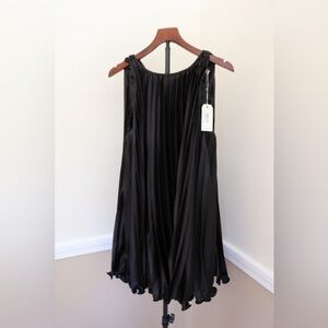 By Together Pleated Black Mini Party Cocktail Dress